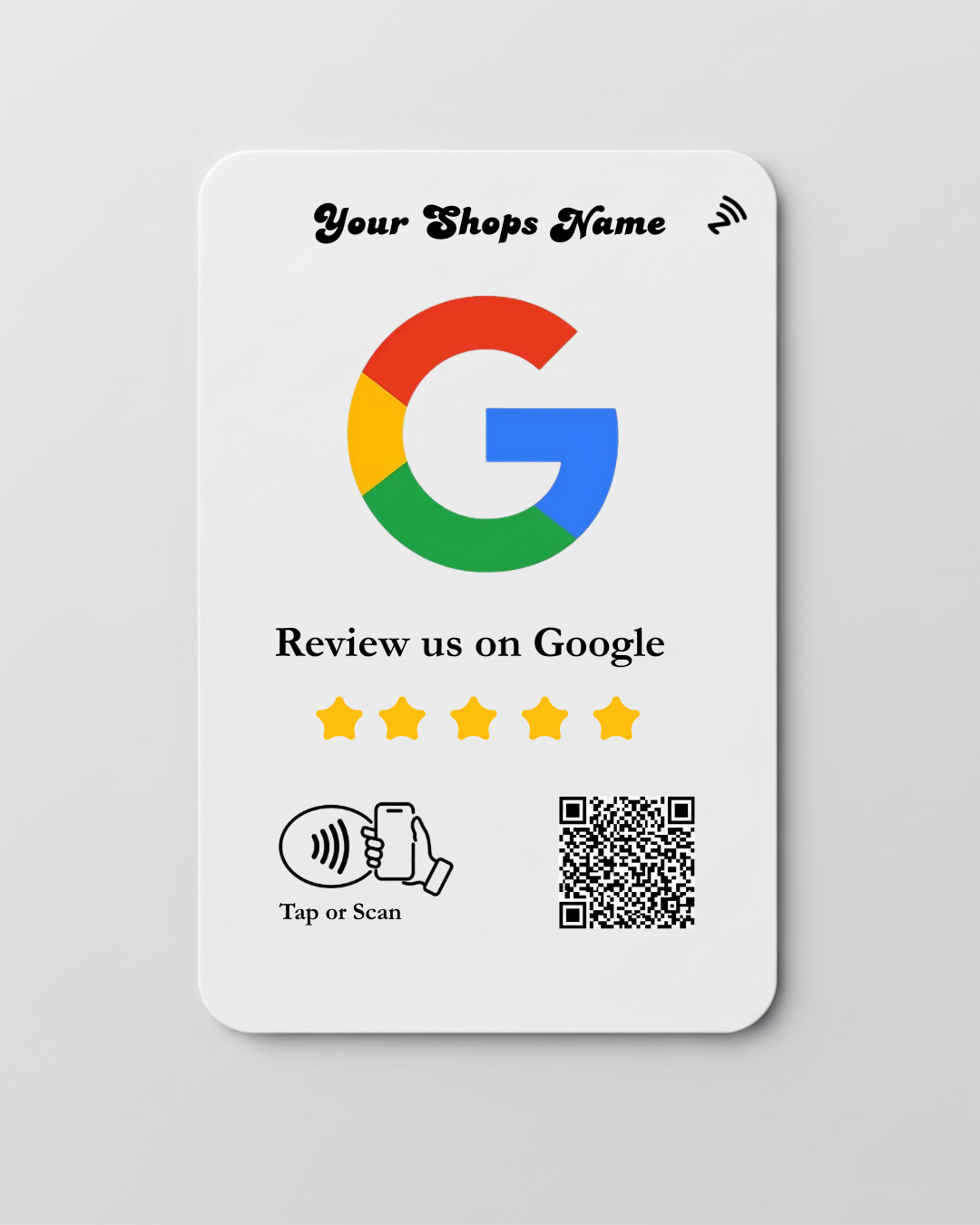 PVC Google review card - color prints