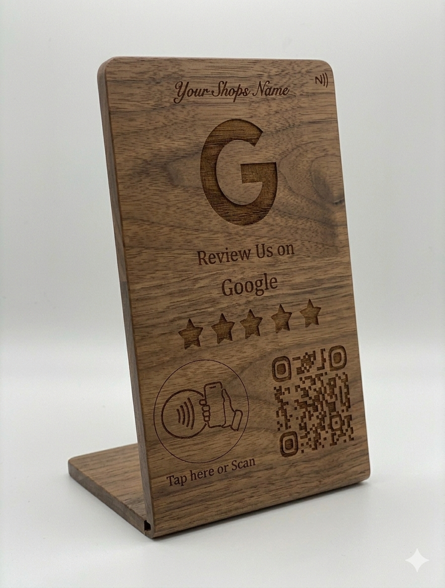 Walnut Stand - Laser Engraven